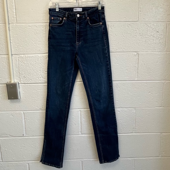 Zara Straight Leg Jeans with Side Splits Sz. 6 - Picture 5 of 10